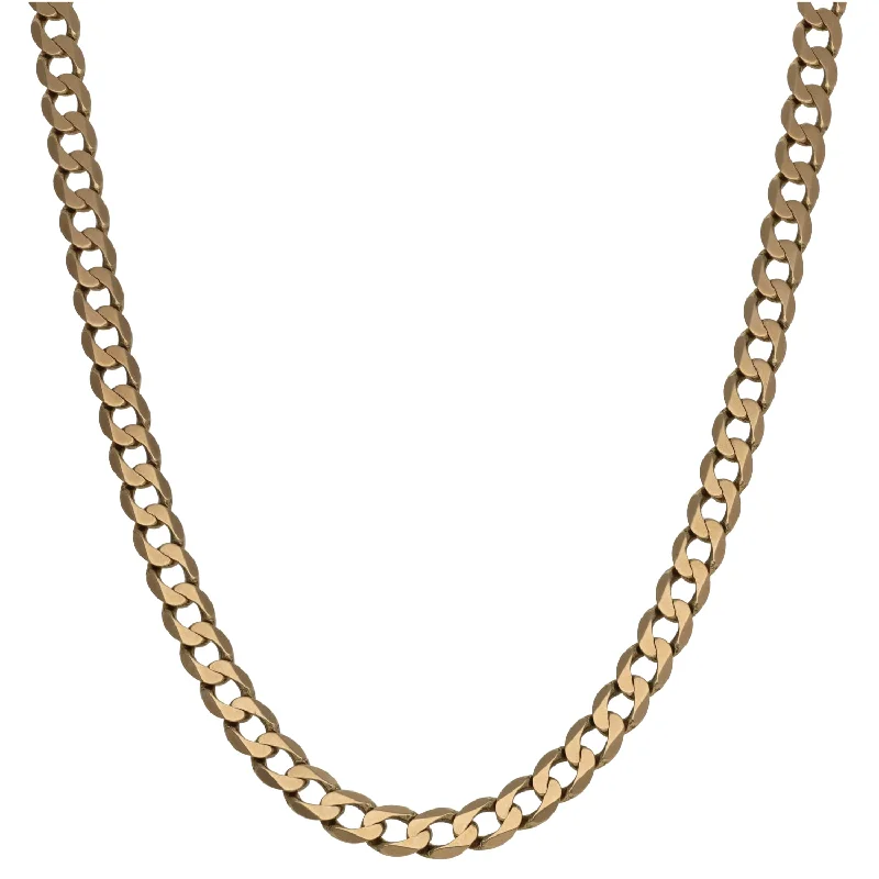 Women’s chunky necklaces-9ct Gold Curb Chain 20"