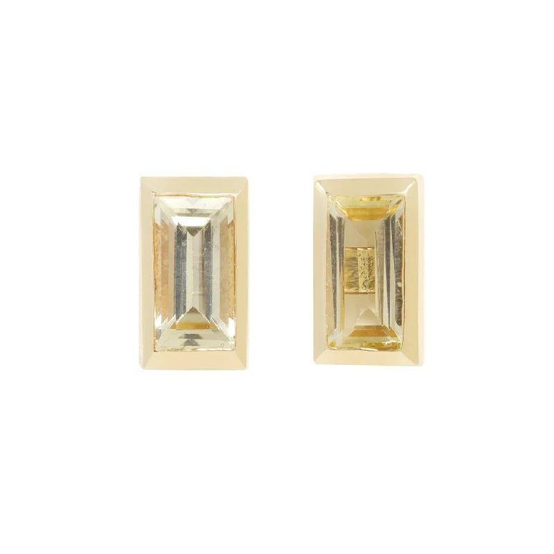 Women’s stylish earrings-Topaz Baguette Studs