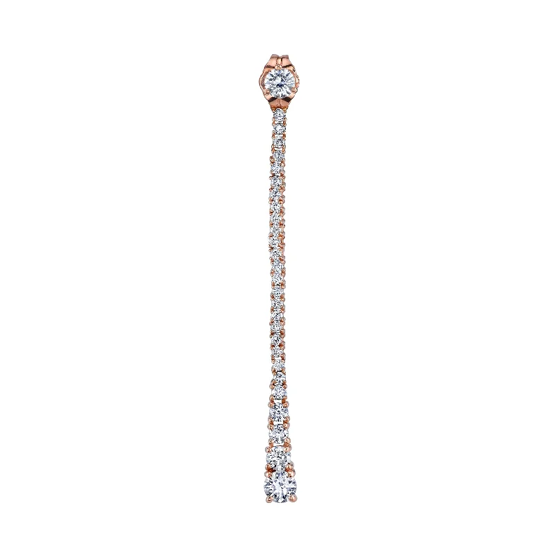 Women’s diamond earrings-Dew Drop Earring - White Diamond / 14k Rose Gold