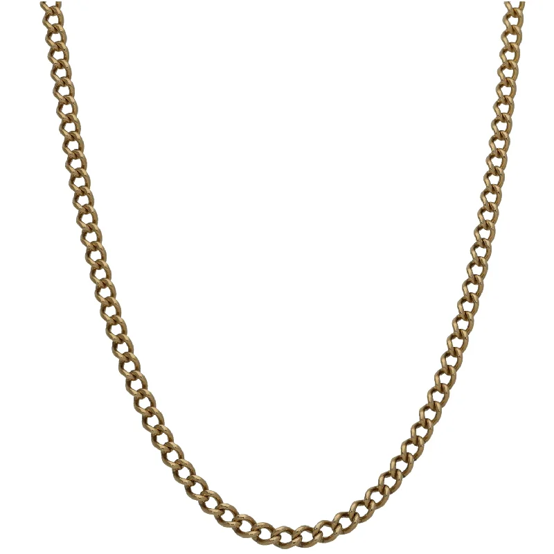 Women’s rose gold necklaces-9ct Gold Curb Chain 26"