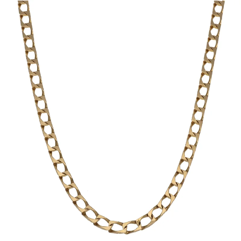 Women’s diamond necklaces-9ct Gold Curb Chain 30"