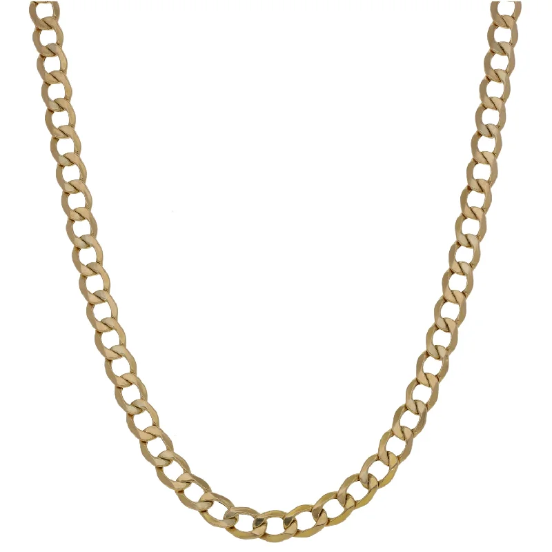 Women’s sapphire drop necklaces-9ct Gold Curb Chain 24"