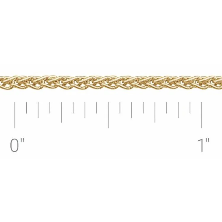 Women’s long necklaces-14K Yellow Recycled Metal 1.8 mm Wheat Chain by the Inch