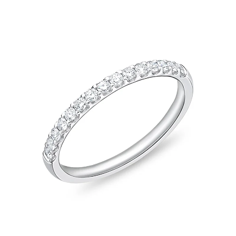 Women’s modern princess cut engagement rings-Odessa Half Round Diamond Band