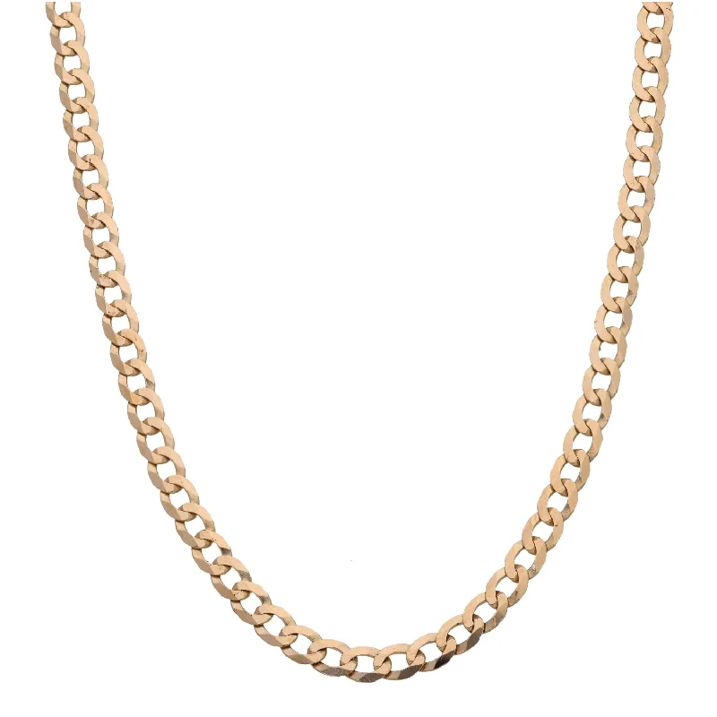 Women’s bridal jewelry necklaces-9ct Gold Curb Chain 20"