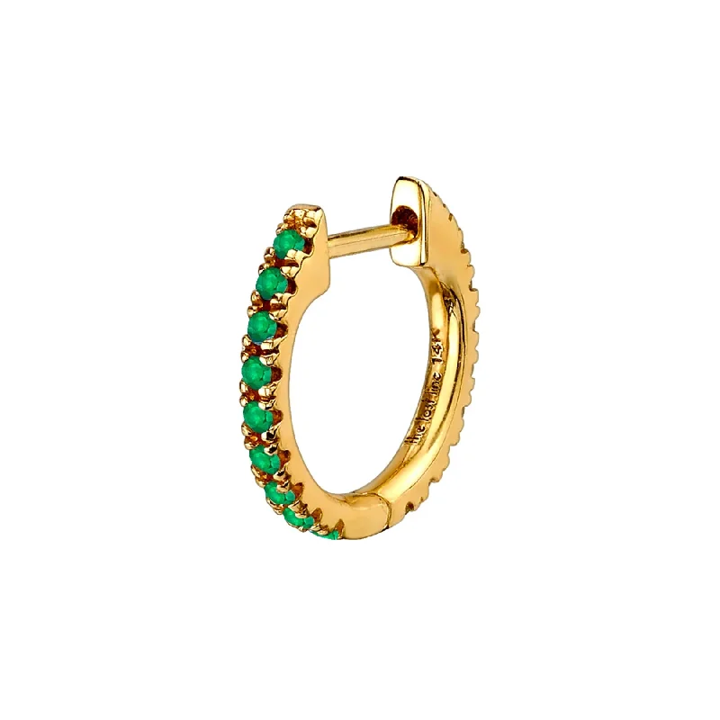 Women’s square earrings-The Large Huggie - Tsavorite / 14k Yellow Gold