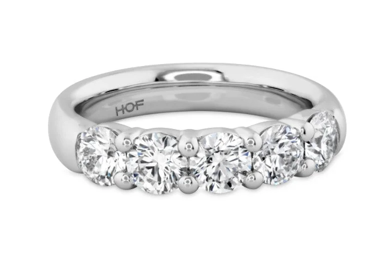 Women’s custom engagement rings-0.50ct Diamond Signature 5-Stone Band in 18K White Gold, Size 6.5