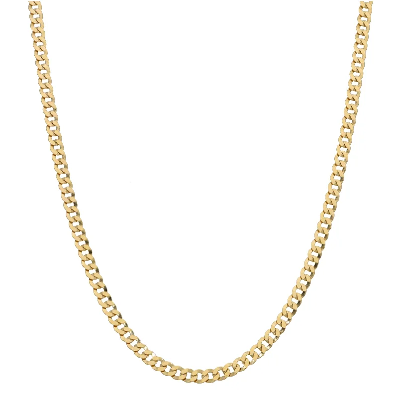 Women’s simple necklaces-9ct Gold Curb Chain 18"