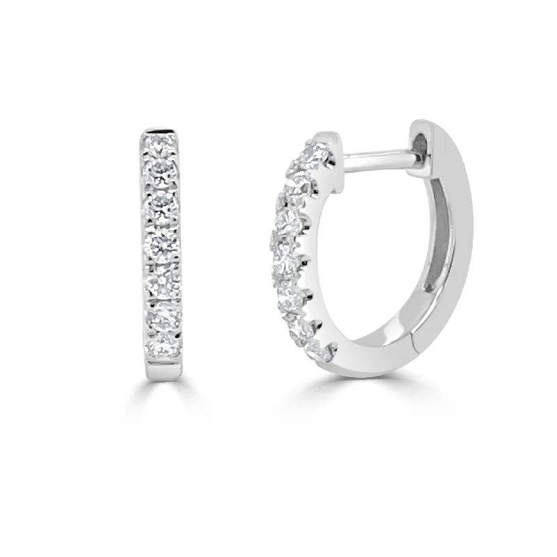 Women’s delicate earrings-14k Gold & Diamond Huggie Earrings