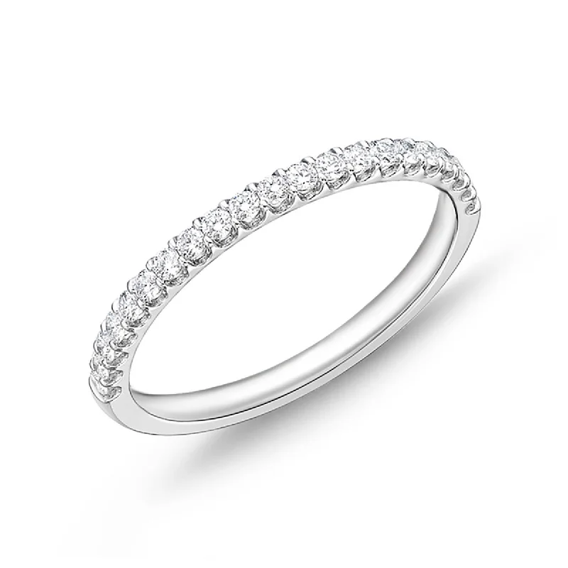 Women’s simple engagement rings-Odessa Half Round Diamond Band