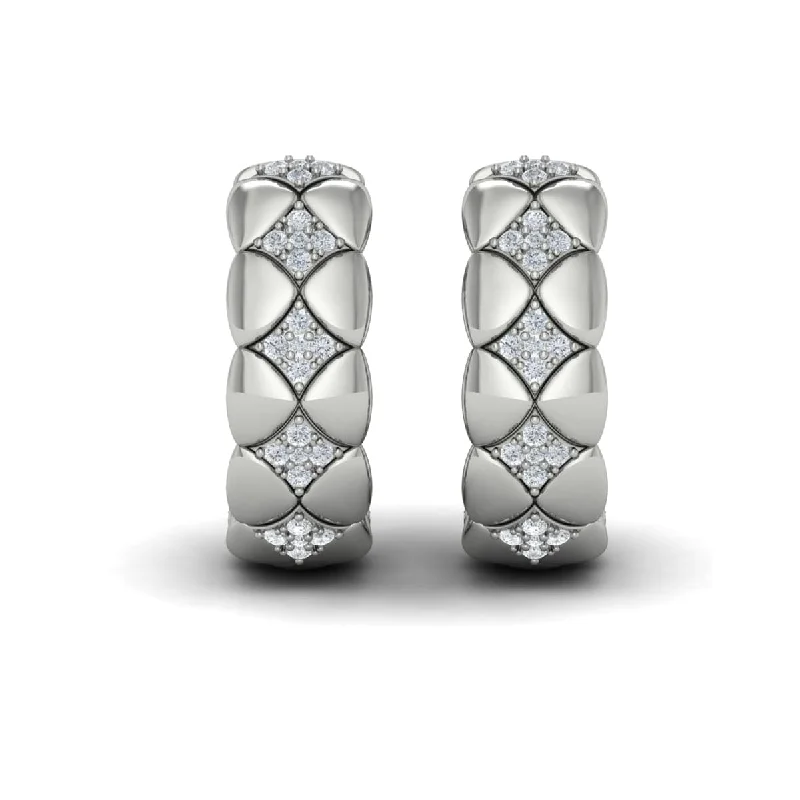 Women’s holiday earrings-Diamond Cluster Barrel Earrings