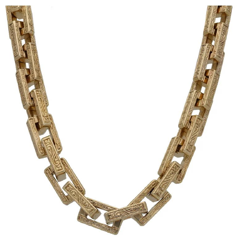 Women’s bar necklaces-9ct Gold Belcher Chain 26"