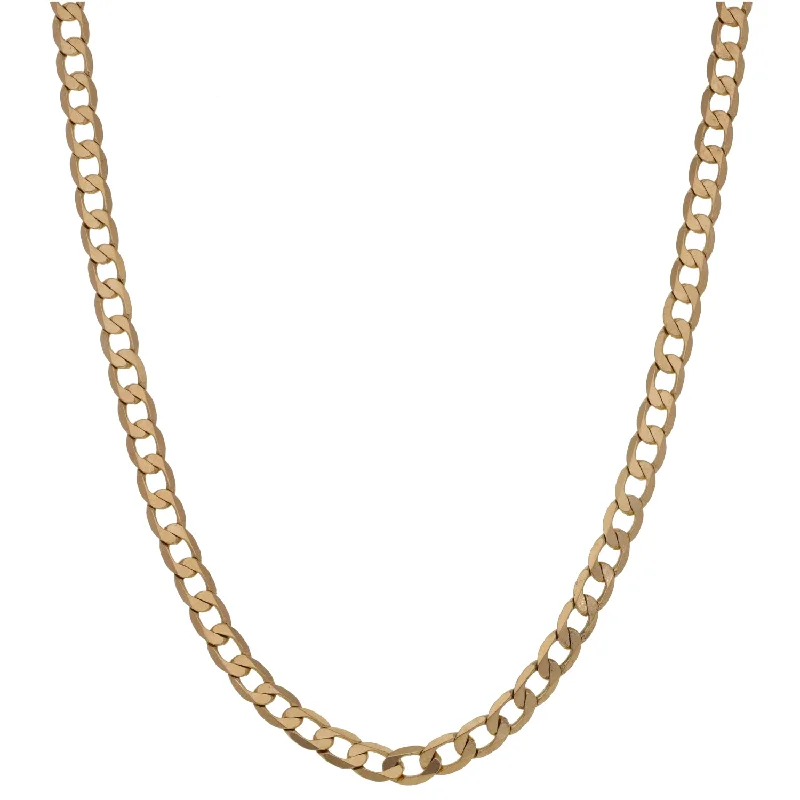 Women’s gold necklaces-9ct Gold Curb Chain 20"