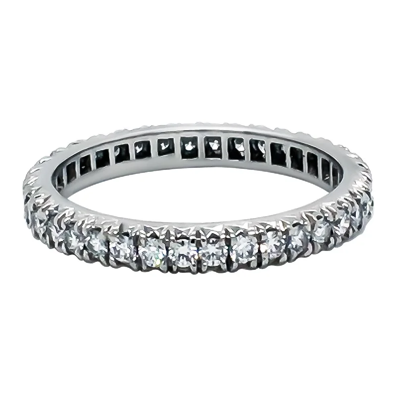 Women’s white gold engagement rings-Platinum Diamond Eternity Band