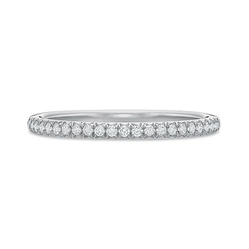 Women’s classic engagement rings-PLATINUM 22 FULL CUT DIAMONDS=0.14CTS NEW AIRE SPLIT SHARED PRONG HALWAY BAND, SIZE 6