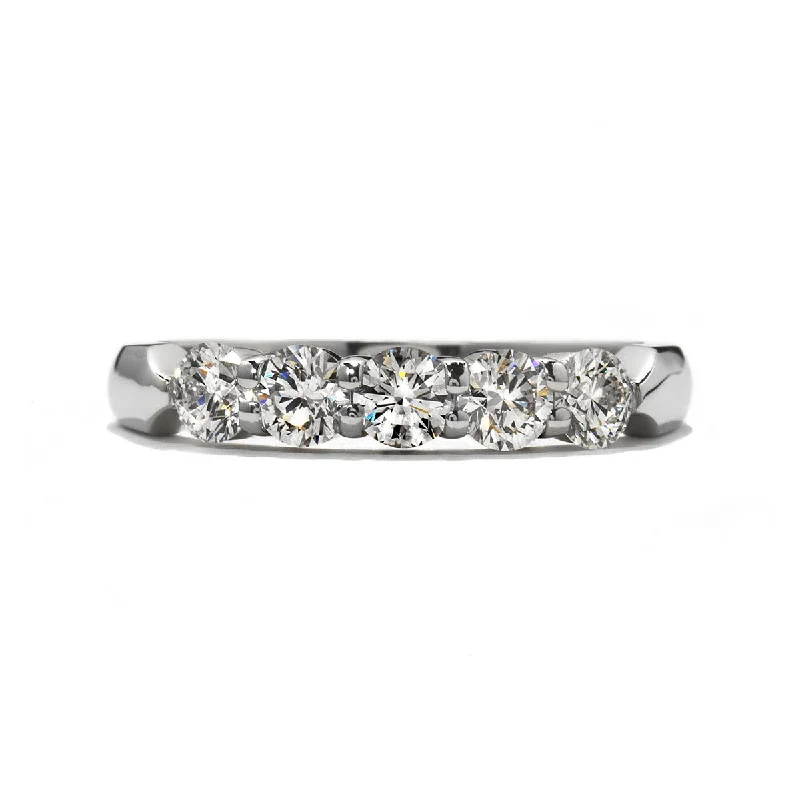 Women’s vintage engagement rings with diamonds-Hearts on Fire 5-Stone Diamond Band