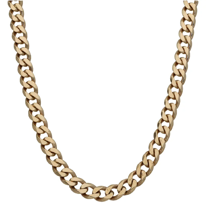 Women’s infinity pendant necklaces-9ct Gold Curb Chain 22"