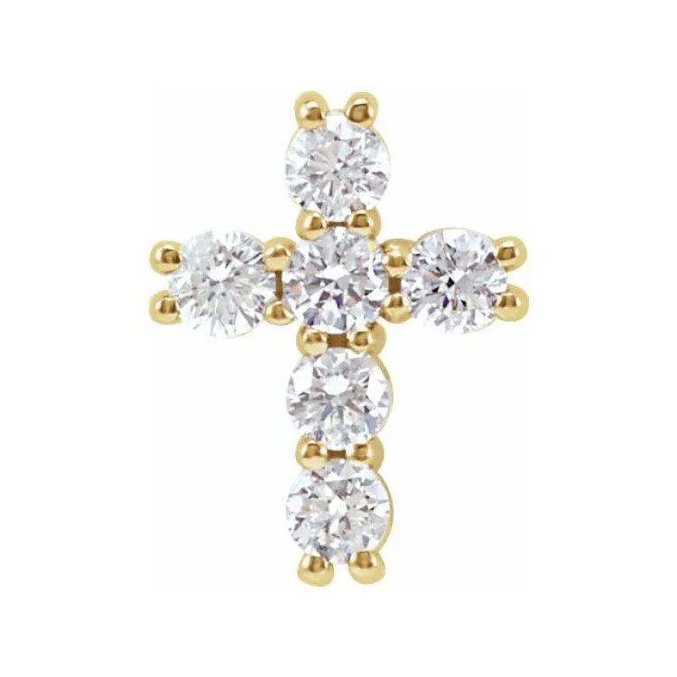 Women’s charm necklaces-14K Yellow 1/4 CTW Natural Diamond Cross Pendant