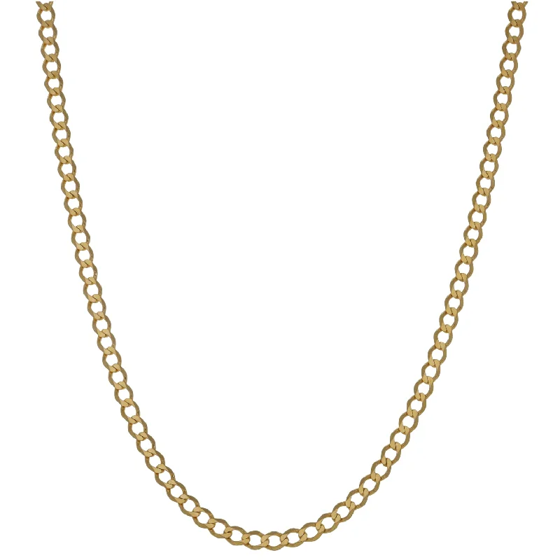 Women’s luxury necklaces-9ct Gold Curb Chain 24"