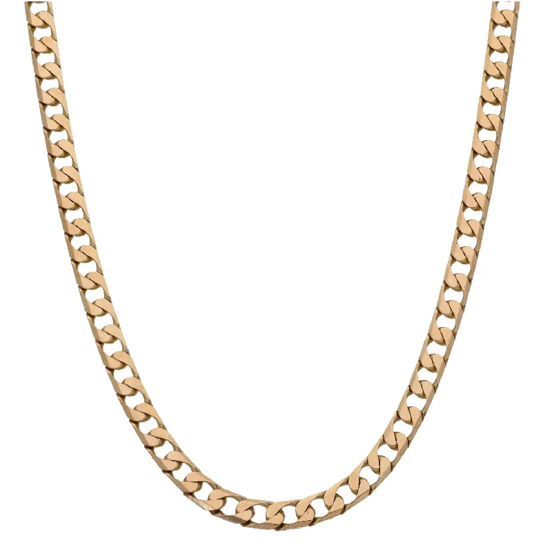 Women’s delicate silver necklaces-9ct Gold Curb Chain 20"