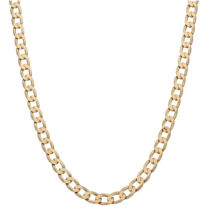 Women’s bar necklaces-9ct Gold Curb Chain 20"