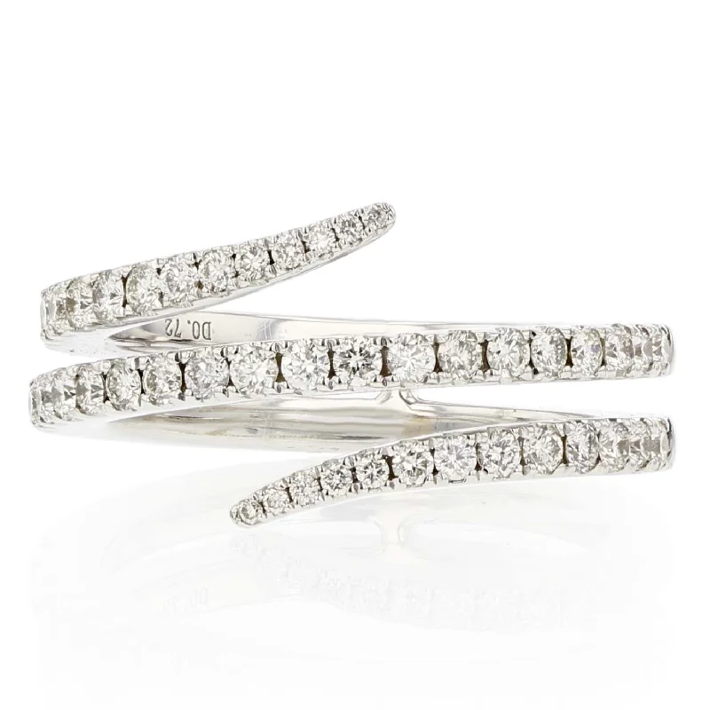 Women’s vintage-inspired engagement rings-18K WHITE GOLD 45 FULL CUT DIAMONDS=0.72CTS KRYPELL COLLECTION RING