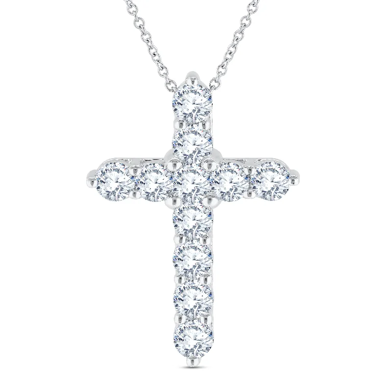 Women’s infinity pendant necklaces-Lab Grown Diamond 2 Carat Cross Pendant