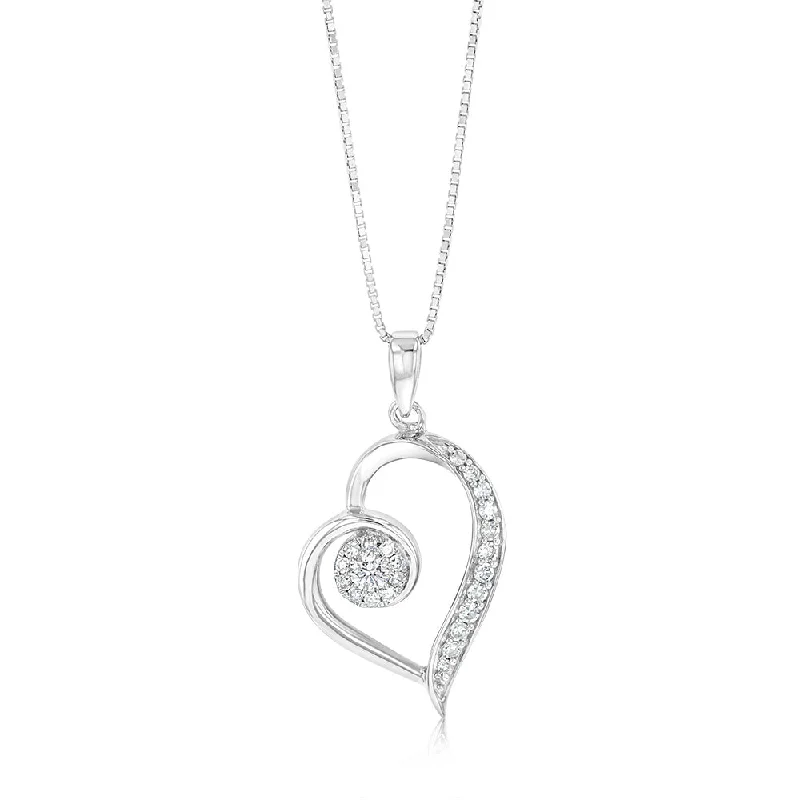 Women’s engraved necklaces-Luminesce Lab Grown 1/4 Carat Diamond Pendant in Sterling Silver