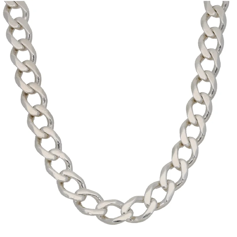 Women’s chunky chain necklaces-Silver Sterling Curb Chain 22"