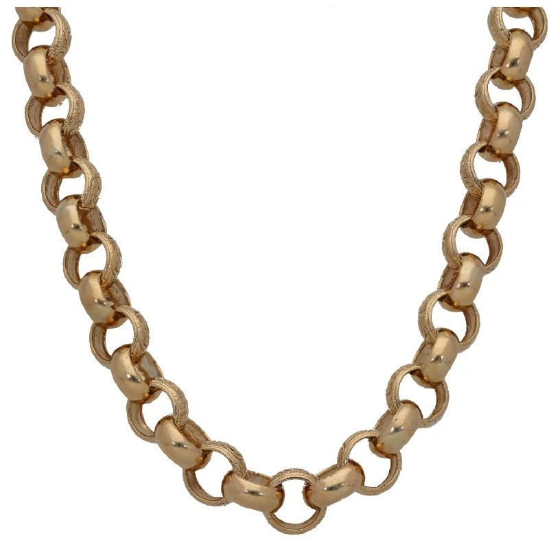 Women’s choker necklaces-9ct Gold Belcher Chain 28"