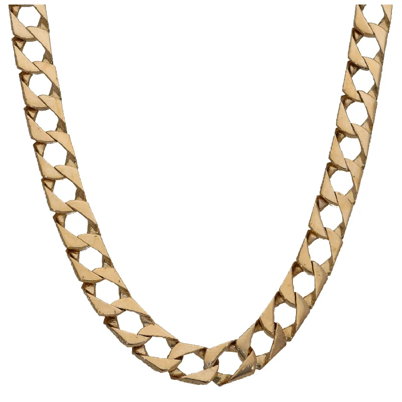 Women’s luxury diamond necklaces-9ct Gold Curb Chain 26"