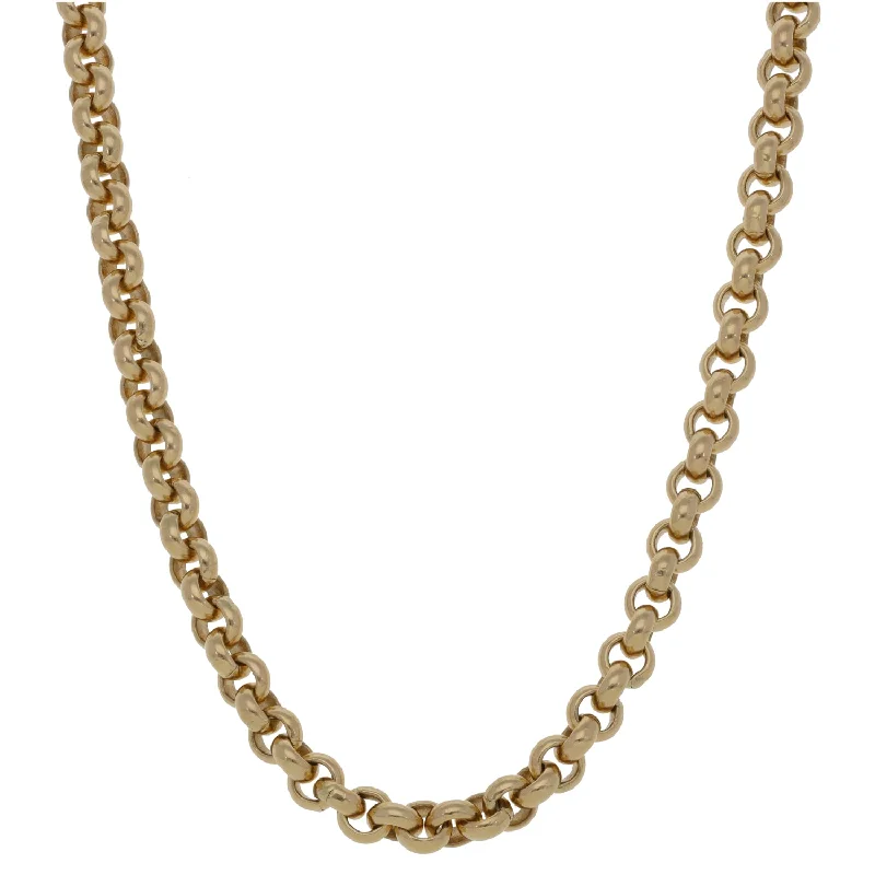 Women’s heart-shaped necklaces-9ct Gold Belcher Chain 24"