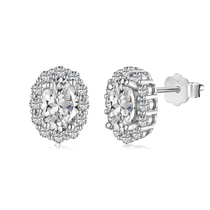 Women’s heart-shaped stud earrings-Diamond Earrings | S925 | CZ