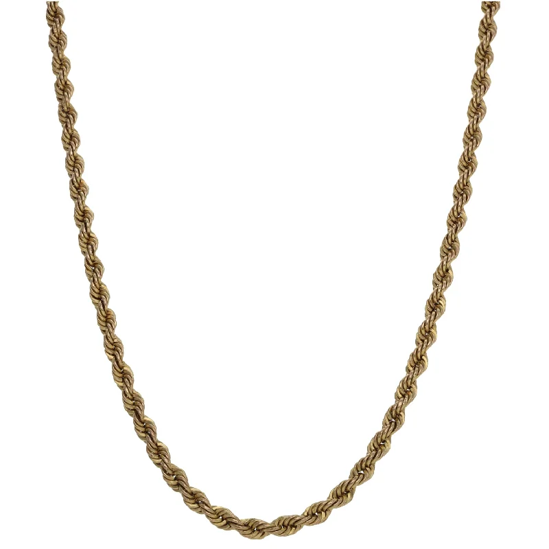 Women’s dainty gold necklaces-9ct Gold Rope Chain 24"