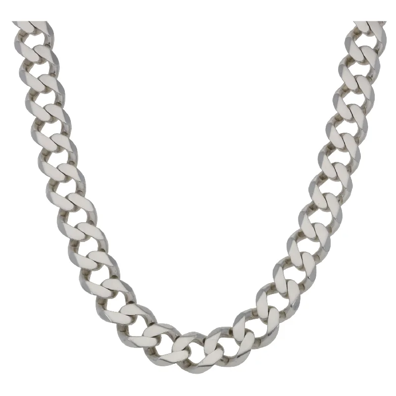 Women’s oval pendants necklaces-Sterling Silver Curb Chain 22"