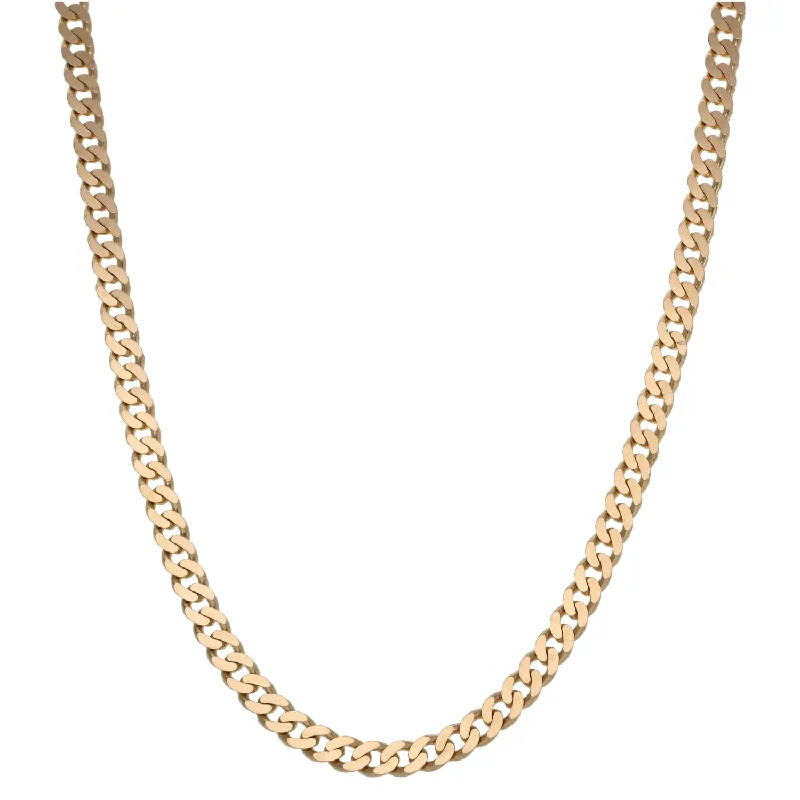 Women’s chunky chain necklaces-9ct Gold Curb Chain 20"