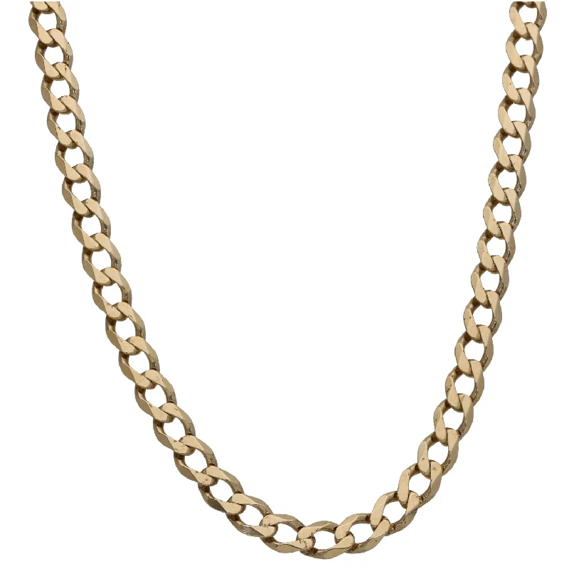 Women’s diamond necklaces with pendants-9ct Gold Curb Chain 26"