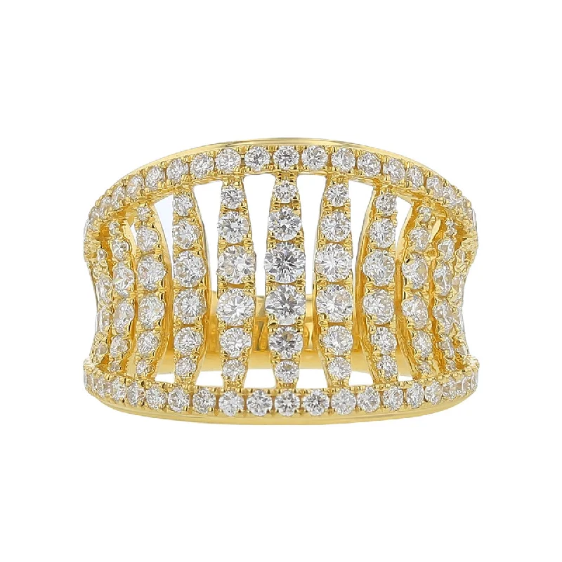 Women’s affordable custom engagement rings-Gold and Diamond Birdcage Ring