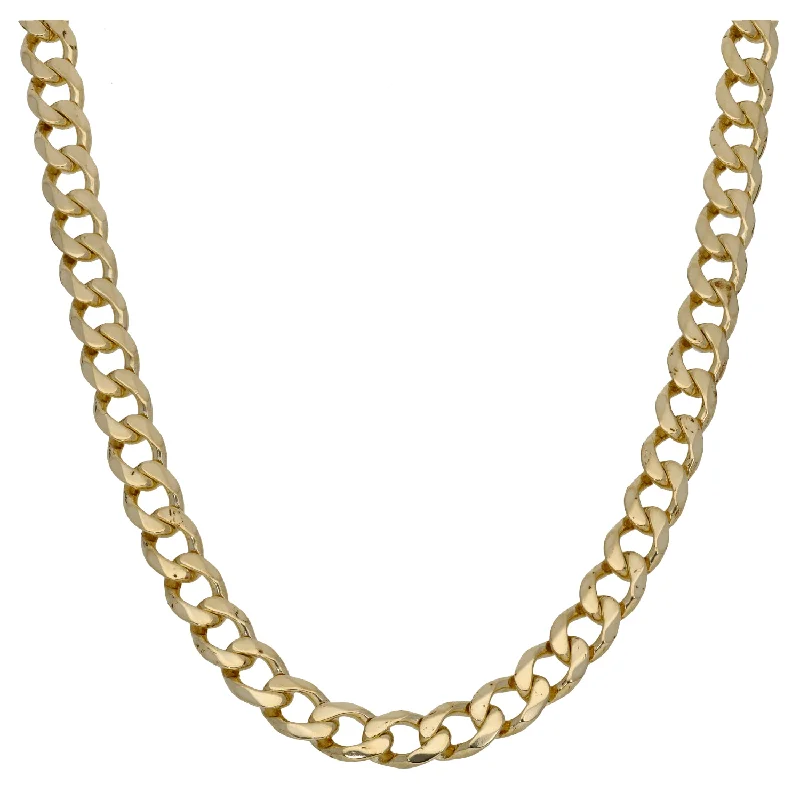 Women’s pearl necklace sets-9ct Gold Curb Chain 22"