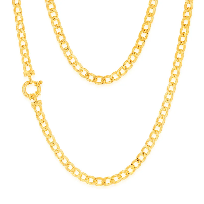 Women’s zodiac necklaces-9ct Yellow Gold Copper Filled 45cm Curb Chain Boltring 150Gauge