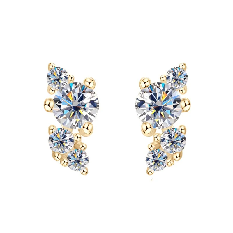 Women’s statement earrings-Simply Curvy Diamond Earrings | S925 | Moissanite