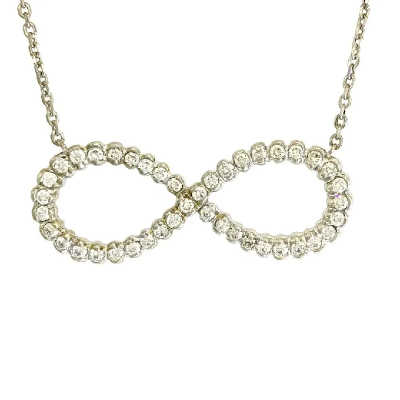 Women’s colorful necklaces-White Gold Diamond Infinity Pendant