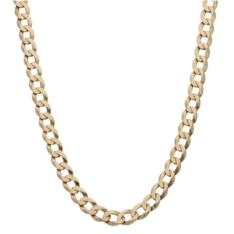 Women’s simple gold necklaces-9ct Gold Curb Chain 20"