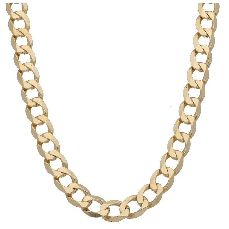 Women’s personalized necklaces-9ct Gold Curb Chain 22"