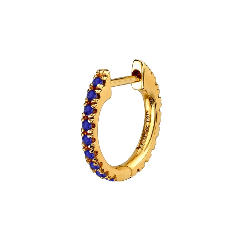 Women’s engagement earrings-The Large Huggie - Blue Sapphire / 14k Yellow Gold