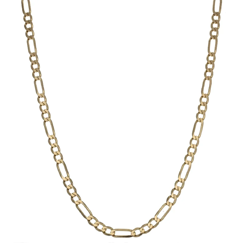 Women’s zodiac necklaces-9ct Gold Figaro Chain 18"