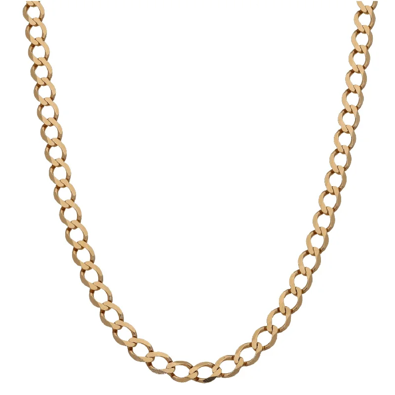 Women’s crystal pendant necklaces-9ct Gold Curb Chain 18"