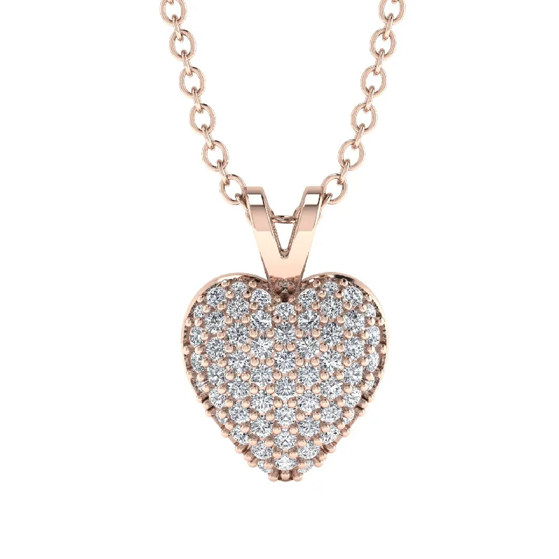 Women’s vintage statement necklaces-Dazzling Diamond Heart Gold Pendant - Kiara No. 2