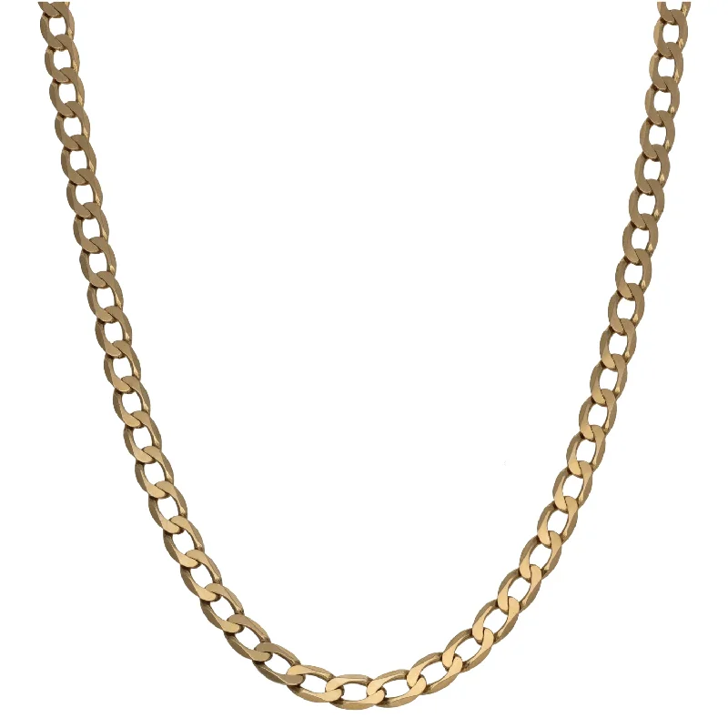 Women’s cubic zirconia necklaces-9ct Gold Curb Chain 20"