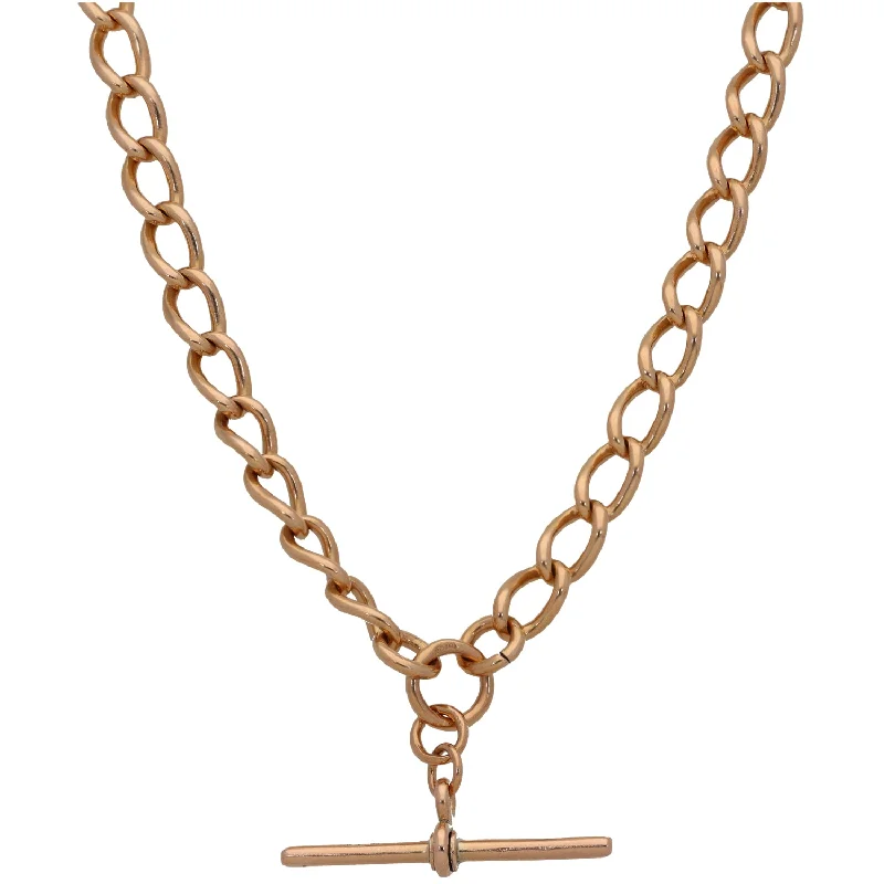 Women’s statement gold necklaces-9ct Gold Fob/Watch Chain 16"